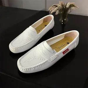 Ladova Sepatu Kerja Wanita Slip On Ladova 614 Kode R05 Terlaris Murah Berkualitas Harga Grosir Shoes Hitam Putih Coklat Bahan Sintetis Halus Stylish untuk Tampilan Santai Size 37-41