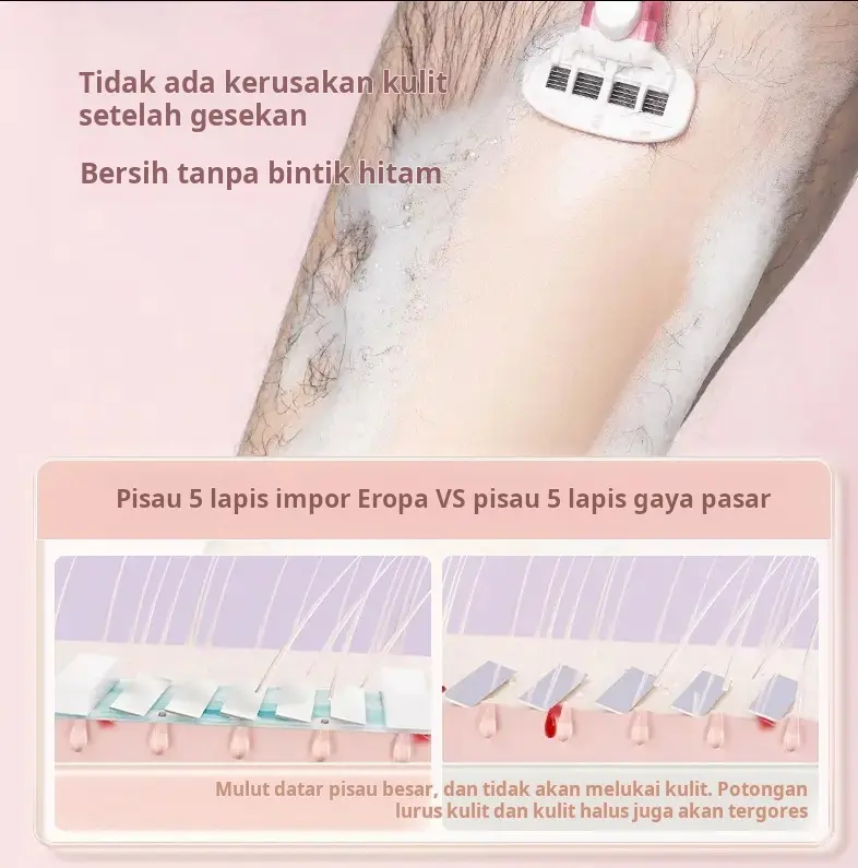 [Artefak cukur] Alat cukur portabel untuk wanita untuk menghilangkan bulu ketiak dan mencukur kaki, pencukuran multifungsi, bebas gores 5