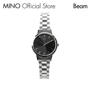 MINO: Onyx Beam | Unisex Premium Minimalist Watch | Solid Stainless Steel Bracelet | Japanese Quartz Movement | Jam Tangan