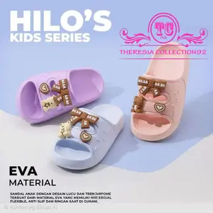 Sandal Selop Anak Perempuan Empuk Kekinian Motif Teddy Bear 23001k-4