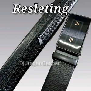 Ikat Pinggang Resleting Pria dan Wanita Tali Anti Gores Gesper Kulit Sintetis