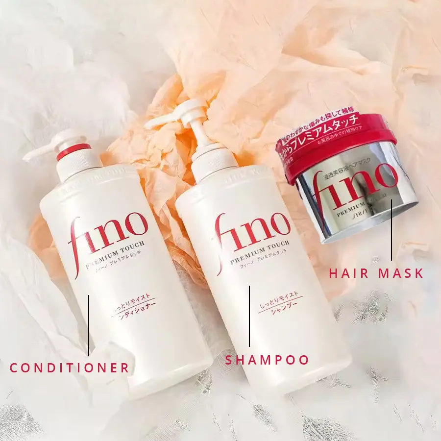 Fino Shampoo Conditioner Hair Mask | Smooth Silky Hair | Dry Damaged Dull Tangled Hair Split Ends Haircare Repair  Moisturize Cleanser Cleansing