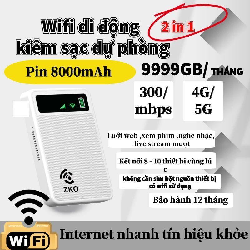 Phát Wifi Kiêm Sạc Dự Phòng 8000mAh Bộ Phát Wifi Di Động Tốc Độ Cao Kết Nối 8-10 Thiết Bị Sử Dụng Mọi Nơi Trên Xe Pin Lớn Thời Gian Sử Dụng Dài Chip Wifi Tùy Chỉnh