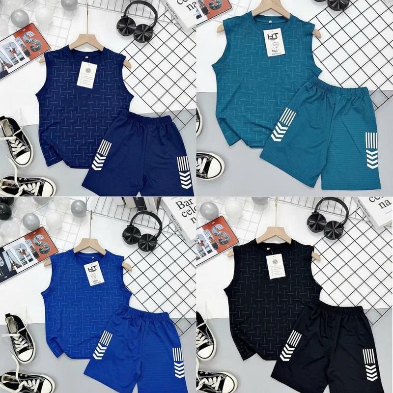  Combo 4 bộ sát nách bé trai MẪU TRƠN chất THUN LẠNH co giãn 4 chiều,thấm hút mồ hôi size 13-52 kg 