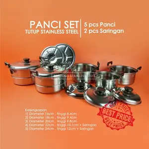 [EXCLUSIVE  LIVE] Panci set panci sup kukus stainless steel steamer soup pot murah