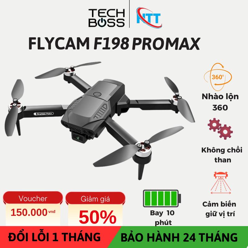 Flycam Mini Drone giá rẻ F198 Max , Đông cơ không chổi than bền bỉ, Chất liệu nhựa ABS chịu va đạp tốt, Thời lượng pin bay được  gần 10 phút, Dòng flycam thích hợp cho anh em tâp bay, bay trải nghiệm Flycam