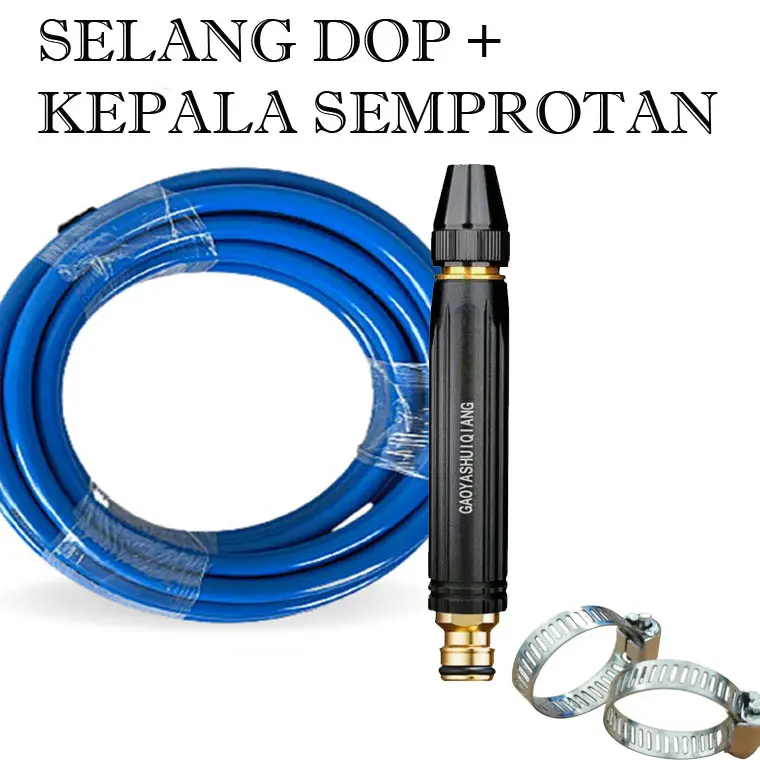 Selang air elastis dop satu set dengan semprotan lurus / Selang semprotan air cuci motor selang dop 5/8 inch Panjang 3-15 Meter 2