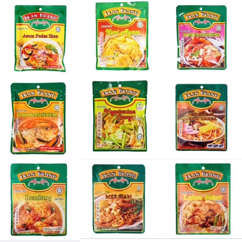 HALAL Ikan Brand Kari Ayam/ Asem Pedas/ Vegetarian Curry/ Fish Curry/ Mee Siam/ Juhor Laksa-( 200g-180g)
