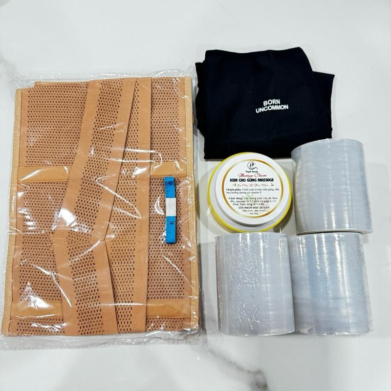 Combo 1 Kem + 3 Cuộn 10cm + Đai + Thước. Kem Cao Gừng Massage Huyền Beauty