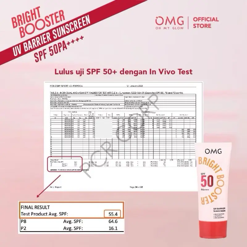 OMG Oh My Glow Bright Booster UV Barrier Sunscreen SPF 50 PA++++ | Niacinamide, Vitamin C, 0% Alchohol 4