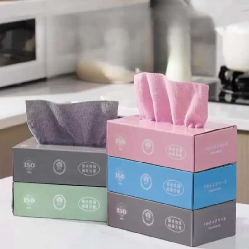Tisu Kain Lap Serap Minyak Pembersih Alat Dapur Multifungsi 20Lembar Abu Cleaning - Hijau, Biru 0