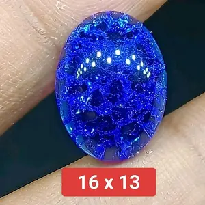 Batu Biru King Safir 16 x 13 , Serat Pecah Seribu