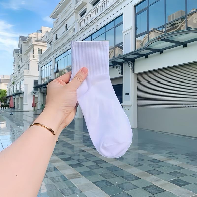 sét 10 đôi tất cổ trung vớ nam nữ trẻ trung chất vải mềm mịn phong cách thời trang chất vải mềm mịn thoáng khí