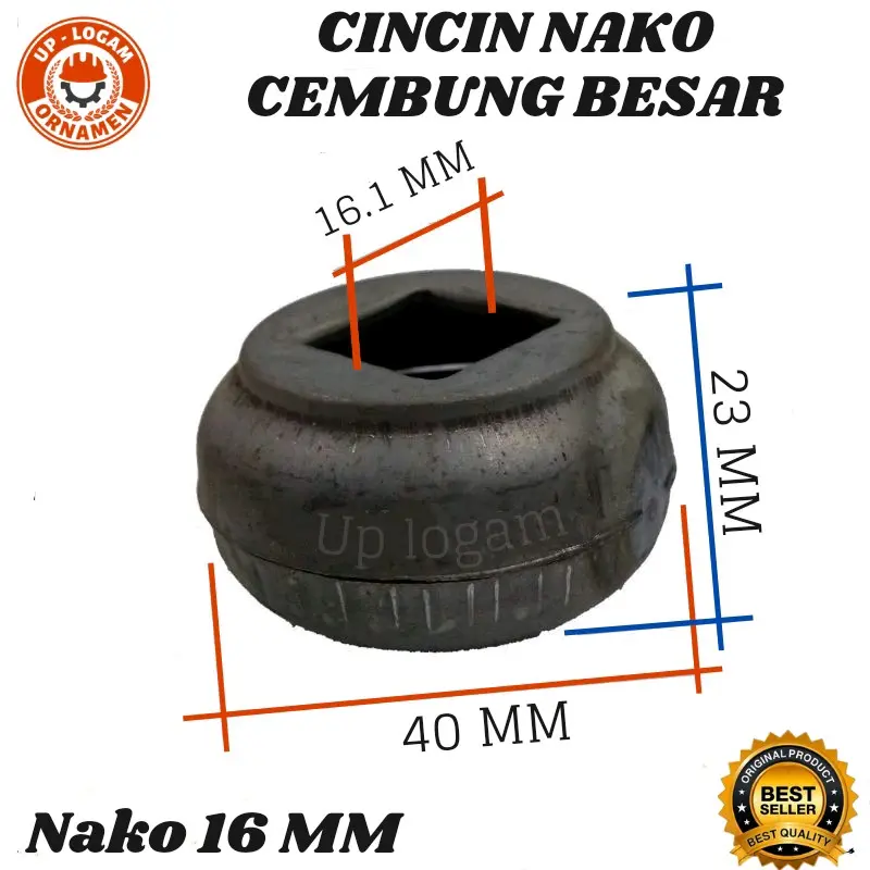 Cincin Gentong Ukuran 16 mm Besar / Cincin Nako Cembung 16 mm Besar Aksesoris Ornamen Pagar Tralis / Cincin Nako Cembung Aksesoris Pagar Besi Tempa