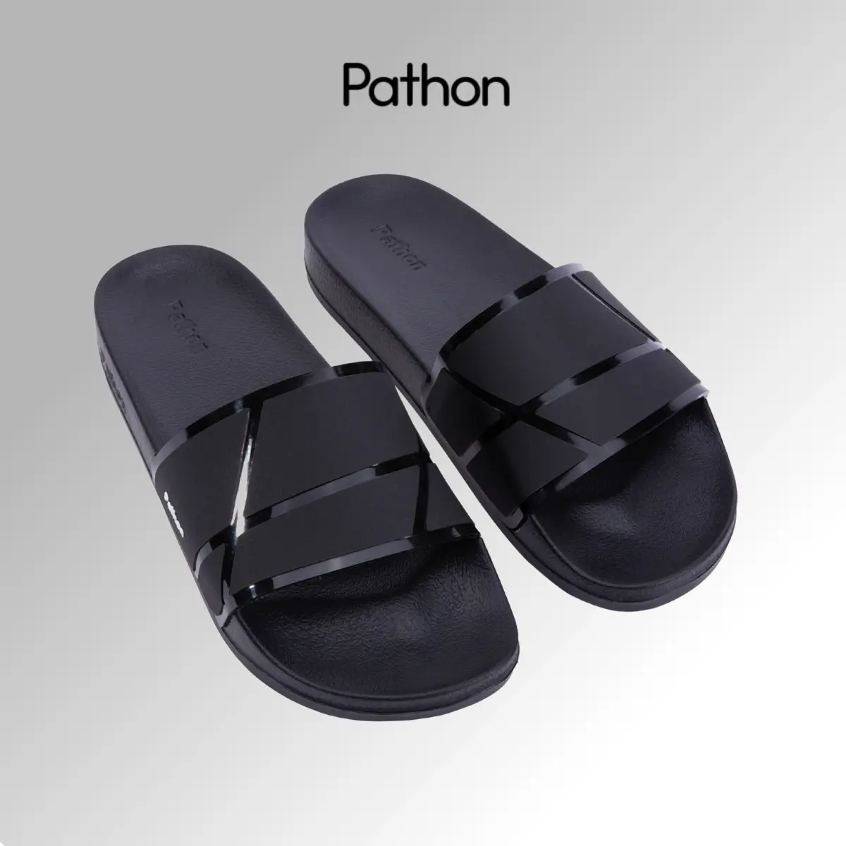 Dép quai ngang nam nữ- quai PVC và đế PU đen quai Đen/ Kem/ Nâu viền bóng SD104 Slipper Dép Lê