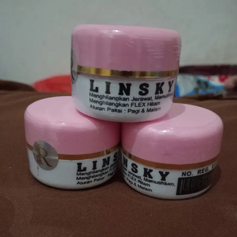 cream Linsky pink buat muka jerawat BPOM original 0