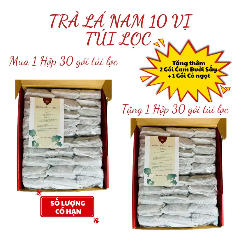 [Mua 1 tặng 1] Trà Lá Nam 10 vị phiên bản mới Thảo Dược Zone -thành phần Lá sen, xạ đen, lạc tiên, giảo cổ lam.....Thảo Dược Zone- Nước Trà Chè Tea Chua trà  lá mộc 0