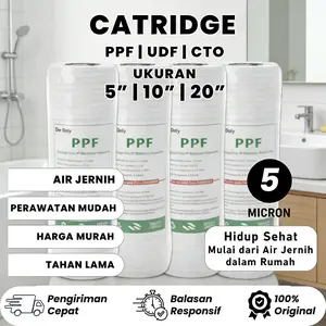 Cartridge Filter / Sedimen Filter / Filter Air / Water Filter / Filter Keran Air / Filter Penjernih Air / Filter Air Rumah Tangga / Filter Air Sumur / Filter Air Dapur / Filter Air Mandi / Filter Air Minum 2.1” 5” inch 1, 3, 5, 2.1” 5” micron DER DOLY