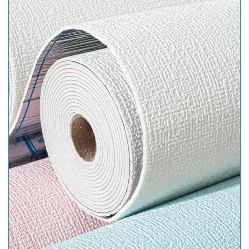 Gruper-Wallpaper foam Linen Roll Wallpaper Dinding form Dekorasi Kamar 280X50cm/2.5mm