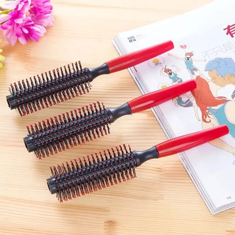 Bàn Chải Tóc Uốn Tóc, Chất Liệu Nhựa, Lược Tròn Lông, Dành Cho Nữ 1