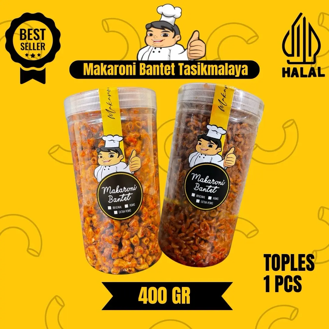 Makaroni Bantet Kriwil Toples 400gr Food makaroni bantet pedas