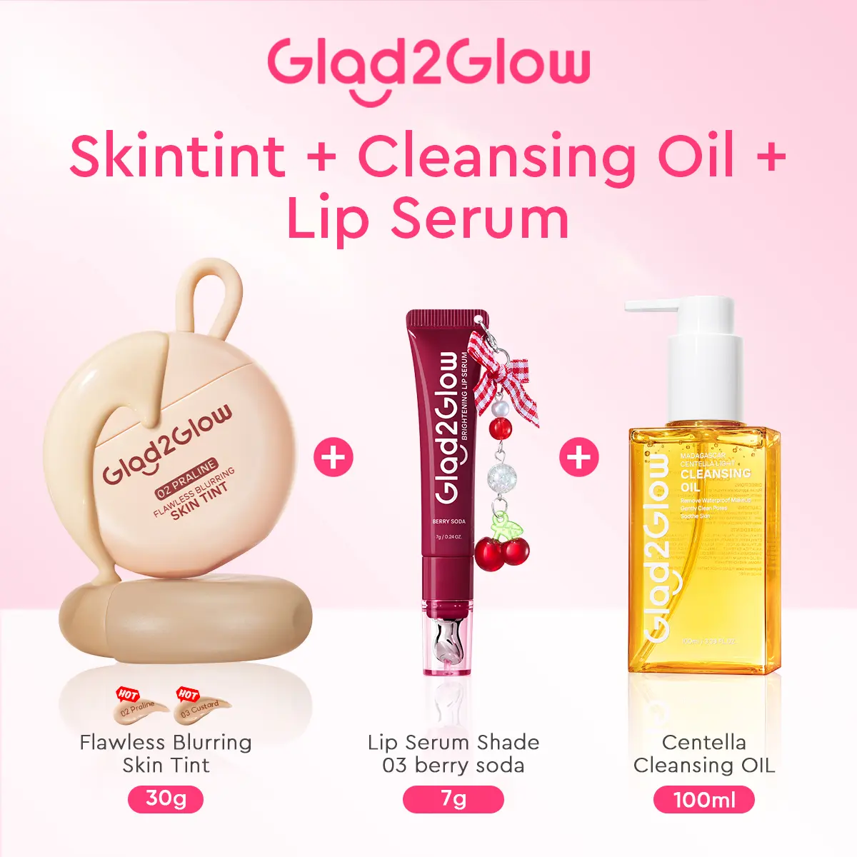 [3PCS] Skintint + Cleansing Oil +Lip Serum 03