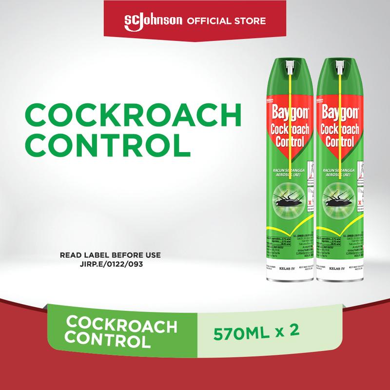 Baygon Cockroach Control Aerosol (570ml x2) - TikTok Shop Malaysia