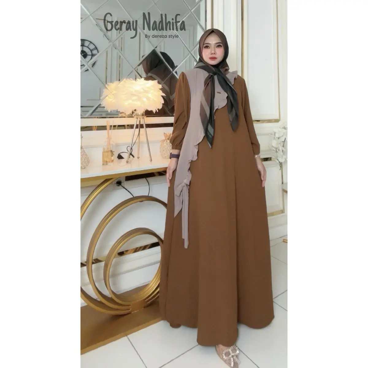 Gamis Nuril terbaru cringkle airflow Dereza style kekinian Dress Wanita Muslim