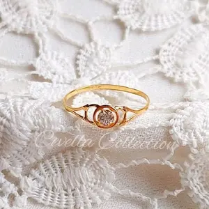 Cincin Mata Bulat Emas Muda 1/2 Gram