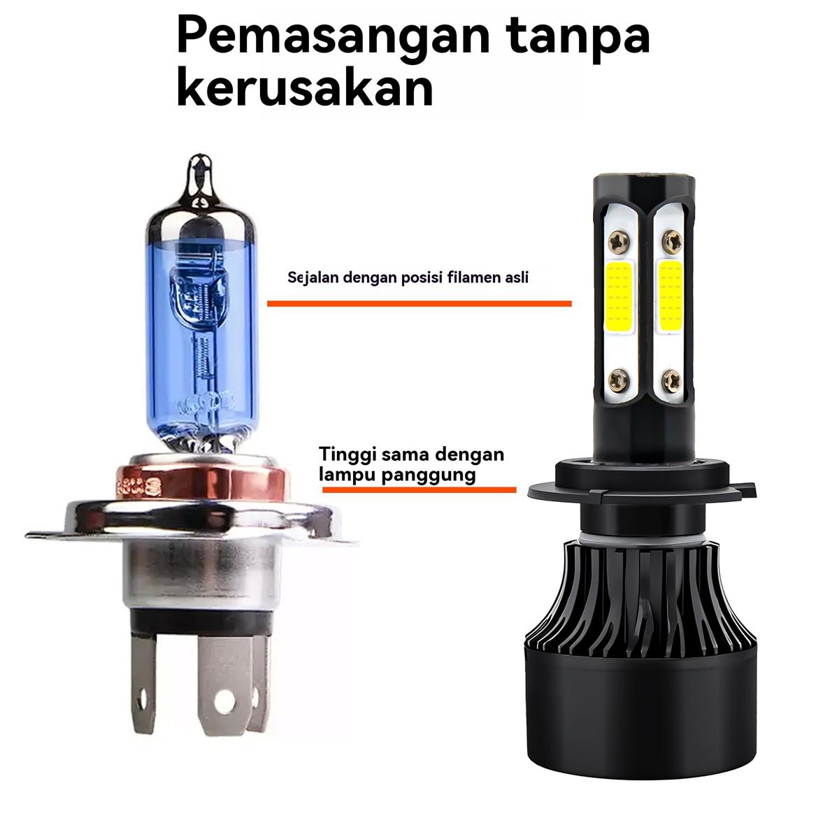 [ Beli satu gratis satu ]Lampu Depan Mobil LED X7 H4 Pencahayaan 360° Panorama, Pemasangan Tanpa Kerusakan Plug and Play Car Kendaraan