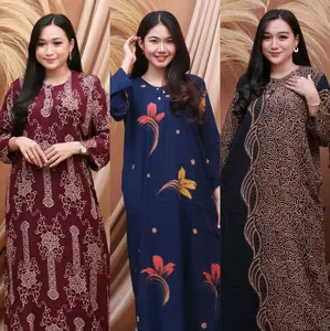 Daster wanita lengan panjang berbagai motif bahan rayon busui kancing depan daster kekinian Batik Cuci Dingin regular Hanya Boleh Dicuci Dengan Tangan Nightdresses