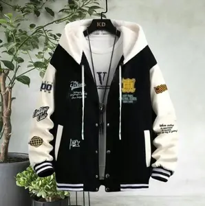 Jaket Baseball Varsity Hoodie Full Bordir Bahan Tebal Pria Dan Wanita Untuk Dewasa Dan Anak