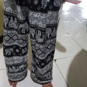 Celana Anak Kulot Tanggung Motif Gajah Thailand Panjang Bahan Rayon Premium Adem Nyaman Model Longgar Pinggang Karet Elastis - Fashion