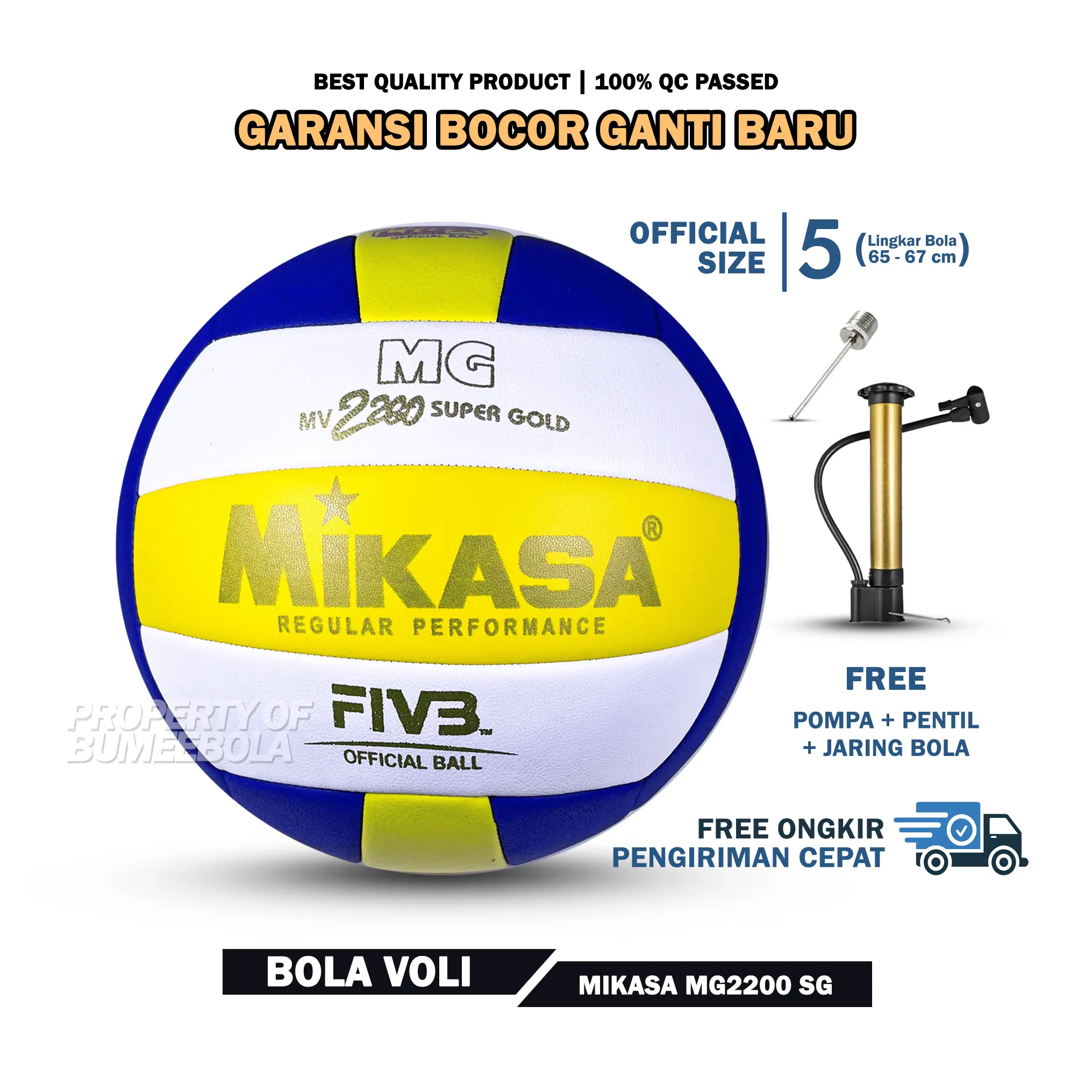 Bola Voli Mikasa MG2200 SG Jahit | Bola Voli | Bola Volly |100% Real Pict | Indoor | Outdoor | Pompa Volley Volly Voly