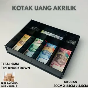 KOTAK UANG AKRILIK LACI UANG AKRILIK TEMPAT UANG KASIR CASH DRAWER AKRILIK