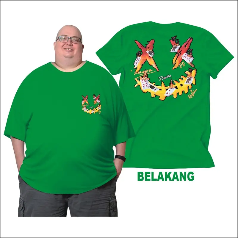 Jk  Bb 150 Kg Kaos Jumbo Big Size Dewasa X Card 2XL Sampai 7XL Pria Dan Wanita Bahan Semi Katun Combed 24s 6
