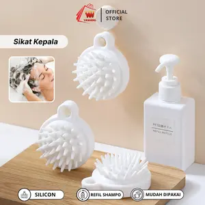 YAWANG Sikat Kepala Silikon Pijat Kulit & Penghilang Ketombe Refill Shampo Praktis Aman untuk Bayi Semua Jenis Rambut Silikon Food Grade Ergonomis Anti-slip
