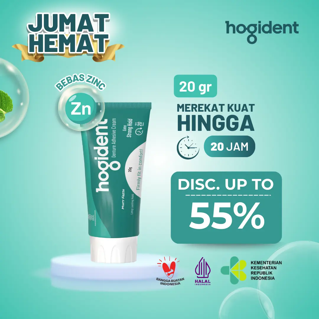 [Jum'at aMAYzing] Hogident Perekat Gigi Palsu Tahan hingga 20 Jam - 20gram Perawatan mulut