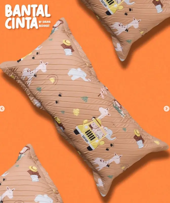 Soraya Bedsheet Sarung Bantal Cinta - sarung bantal kepala 4