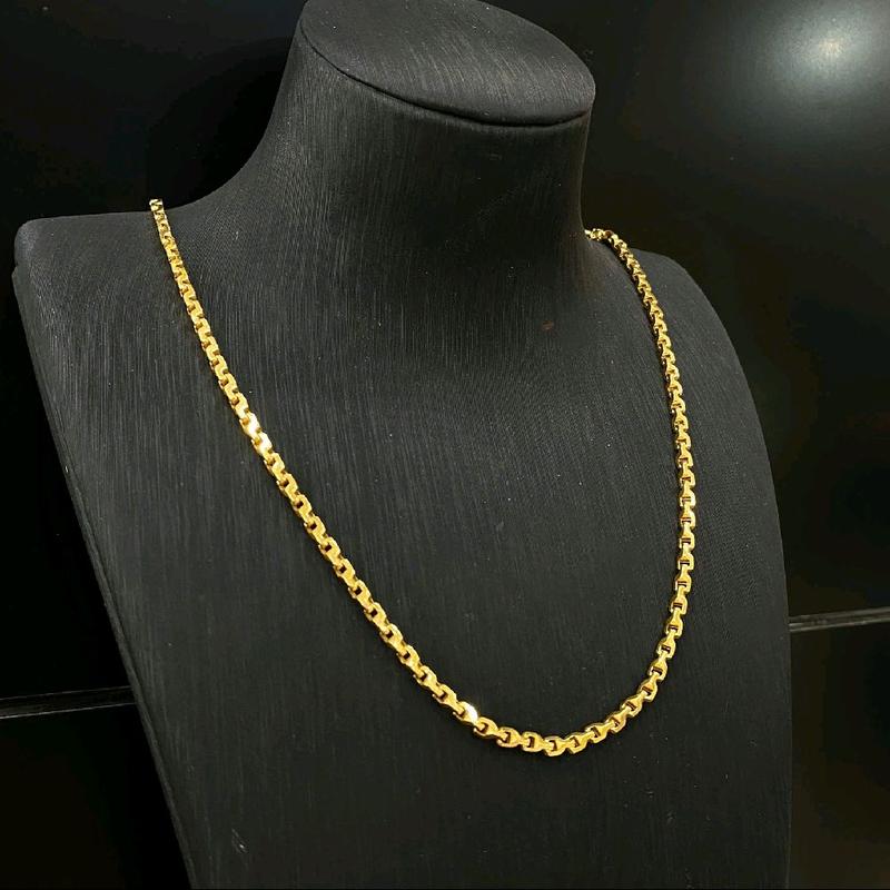 Dây chuyền công trơn HQ 2 chỉ,kèm mặt chữ T.H.N & Mặt Quan Âm Đá, KimCương