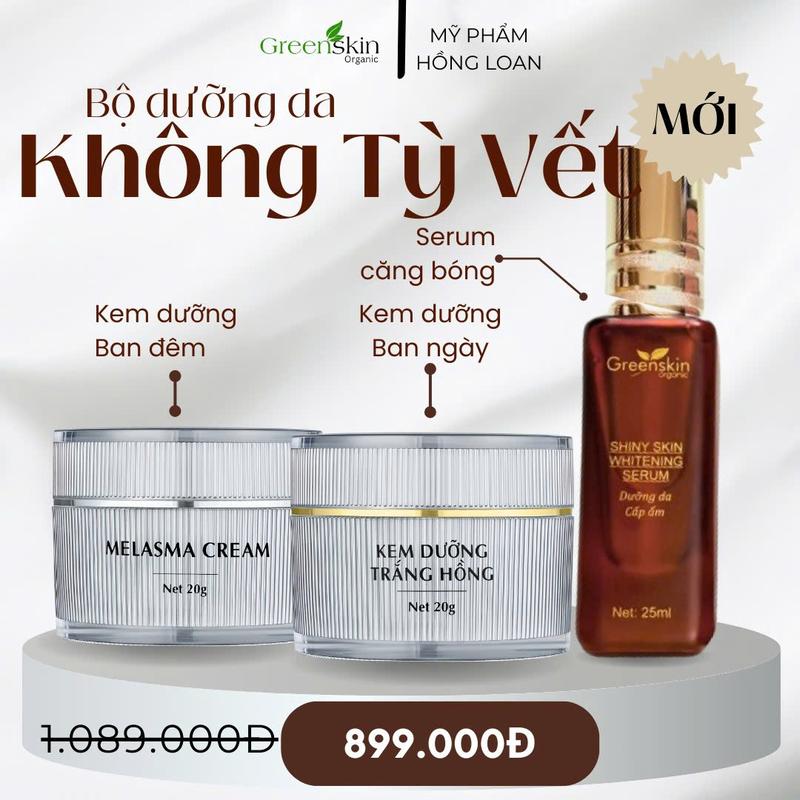  Bộ Dưỡng Da Không Tỳ Vết Phiên Bản Mới  20g Greenskin Organic - Mỹ Phẩm Hồng Loan 