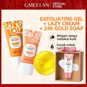 Buy 3 Get 4 GMEELAN SET Blood Orange Whitening&Exfoliating Gel 50g + Pemutih Wajah Lazy Cream 30g+ Essential Oil Soap 100g