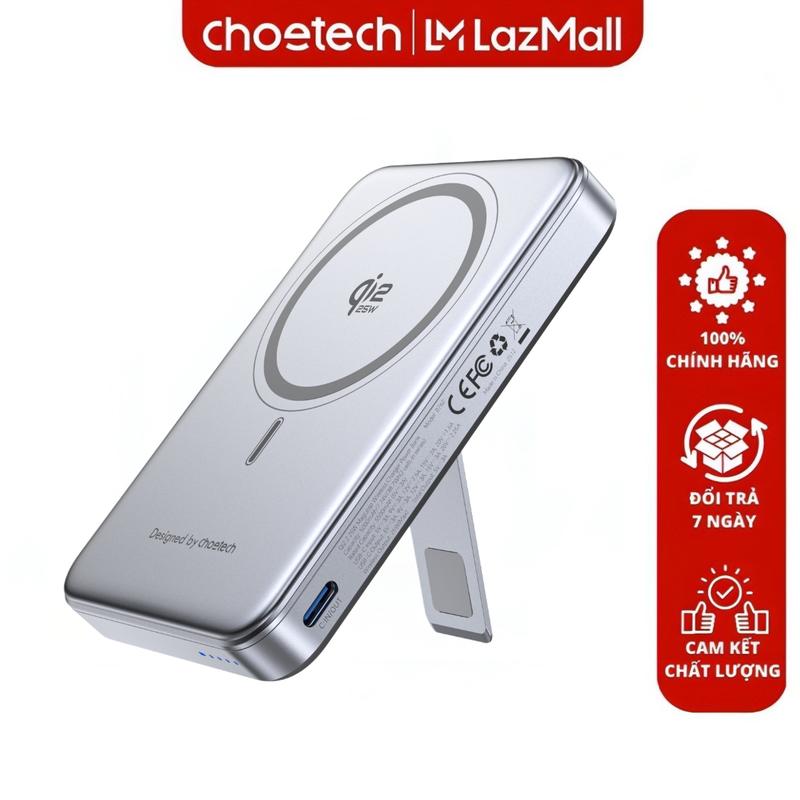 Hàng chính hãng 100% Pin dự phòng sạc không dây Choetech B760 công suất 45W tích hợp chân đỡ nhỏ gọn tiện lợi (Hàng chính hãng)