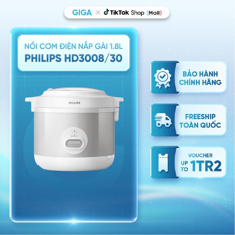 Nồi cơm điện nắp gài Philips 1.8 lít HD3008/30 - Công suất 780W