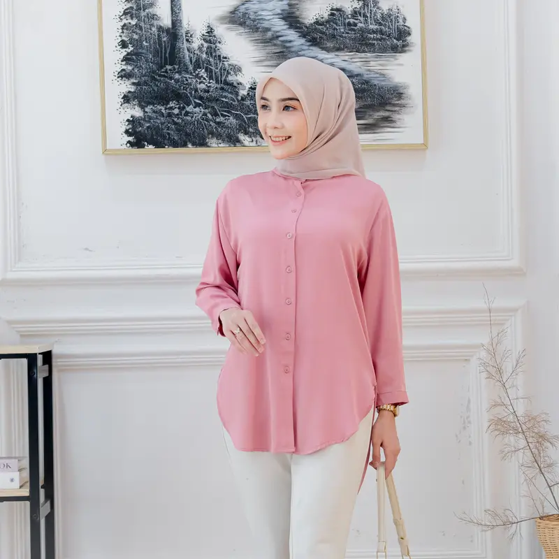 Talita Simple Blouse Atasan Wanita Lengan 7/8 Bahan Rayon Twill Ukuran M-XXL LD 120cm 6
