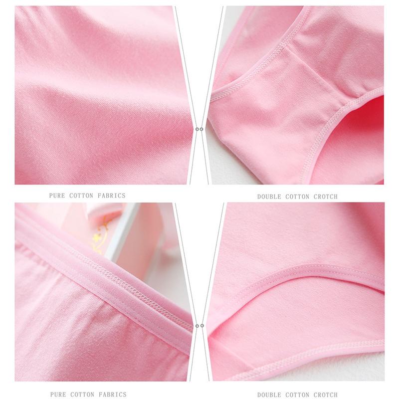 Underwear Women panties female student solid color mid-waist girl cute trousers girly panties Womenswear Comfort 2