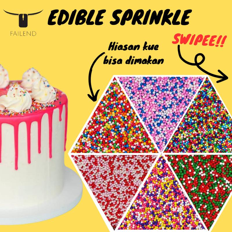 Sprinkles trimit springkel 10gr mutiara  dekorasi bisa dimakan sprinkle edible sprinkle kue bisa dimakan 0