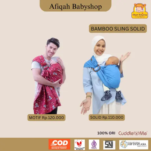 bamboo sling cuddleme / ringsling / gendongan bayi samping 3