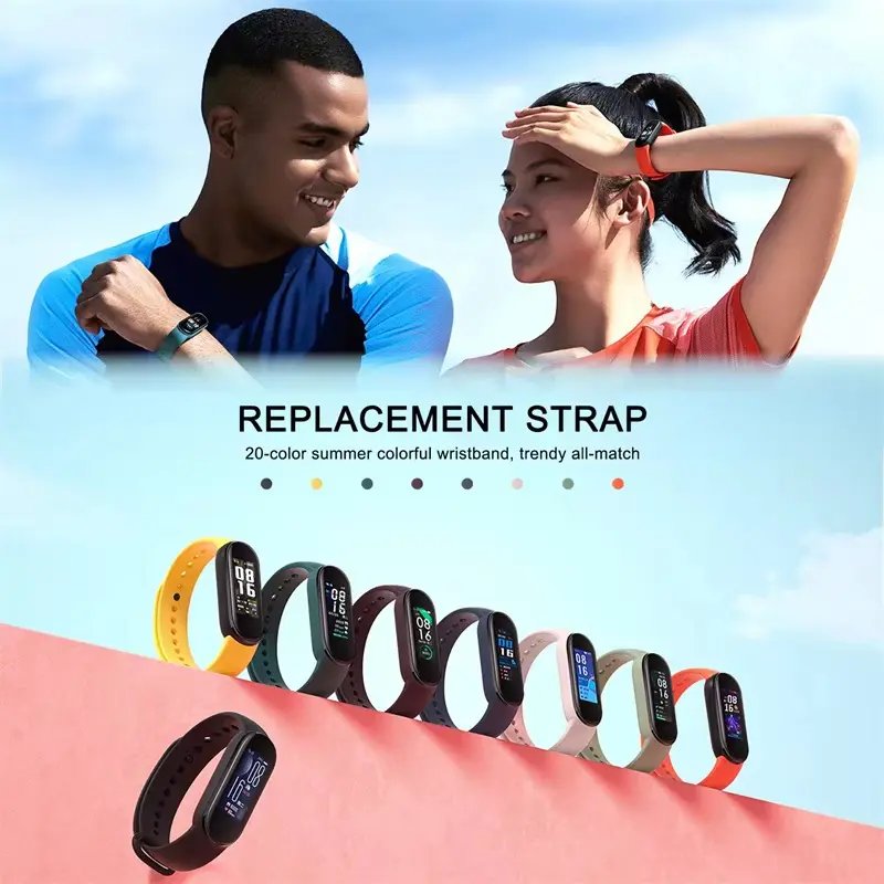 Dây Đeo Đồng Hồ, Dành Cho Vòng Tay Xiaomi Mi Band 7, Đeo Tay Silicon, Tương Thích Với Miband 5, 6, NFC, Thay Thế, Thích Hợp Cho Thể Thao, Pulsera, Thể Thao Correa, Tương Thích Với Mi Band 7, 6, 3, 4 Và 5, Dây Đeo 3