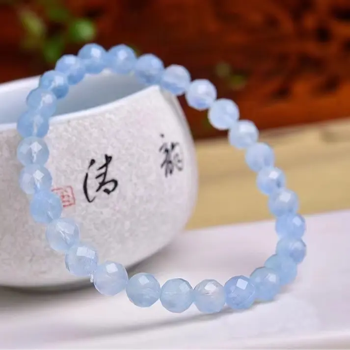 Sea Xanh Biển Treasure Single Circle Faced Bracelet, Khoảng 6mm trong màu sắc tươi sáng 0